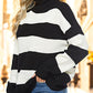 Striped Turtleneck Long Sleeve Sweater