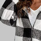 Plaid Zip-Up Hooded Jacket with Pockets
