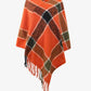 Plaid Fringe Detail Poncho