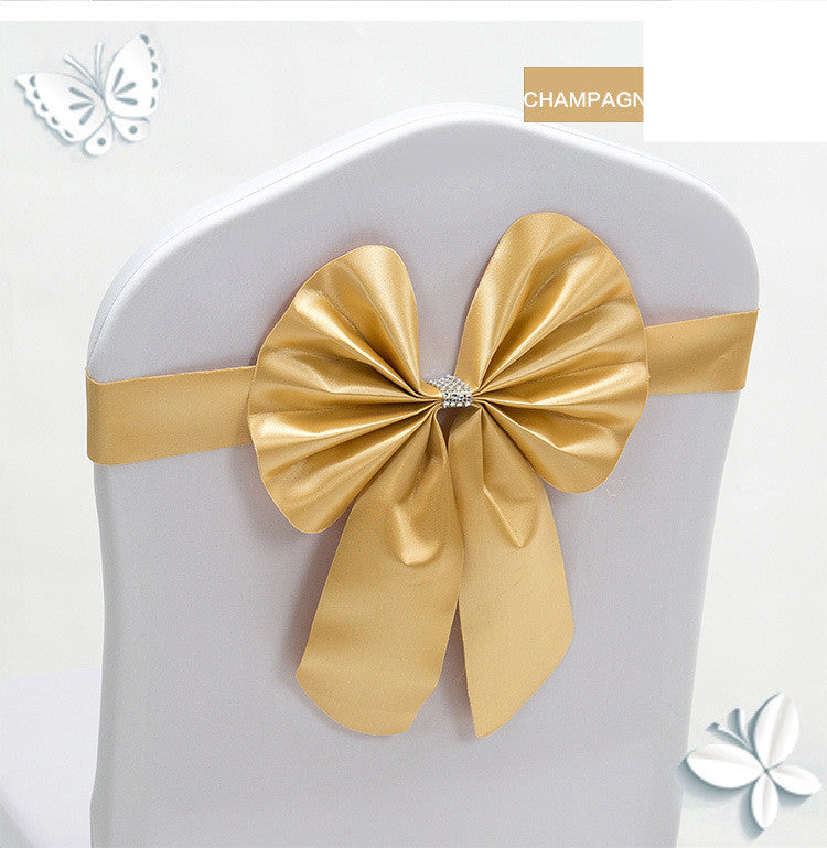 Hotel Wedding Elastic Chair Cover Bow