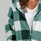 Plaid Zip-Up Hooded Jacket with Pockets