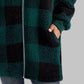 Plaid Zip-Up Hooded Jacket with Pockets