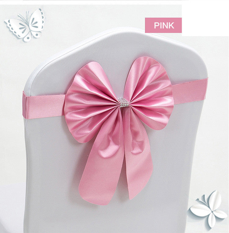 Hotel Wedding Elastic Chair Cover Bow