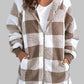 Plaid Zip-Up Hooded Jacket with Pockets
