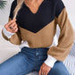 Color Block Dropped Shoulder Sweater
