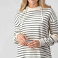 Striped Cutout Slit Sweater