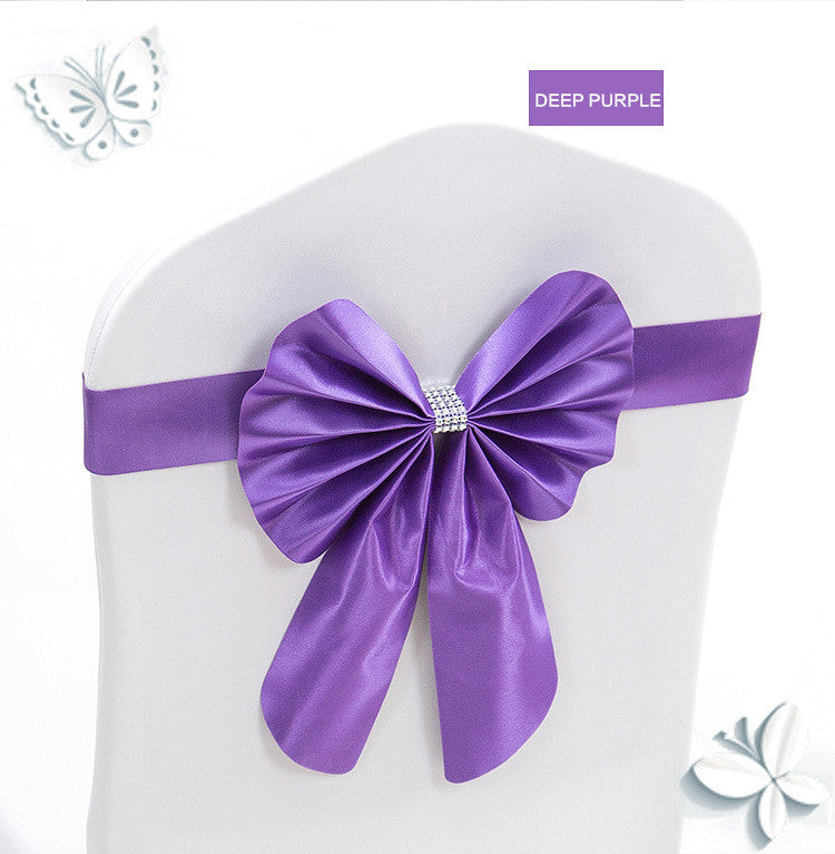 Hotel Wedding Elastic Chair Cover Bow