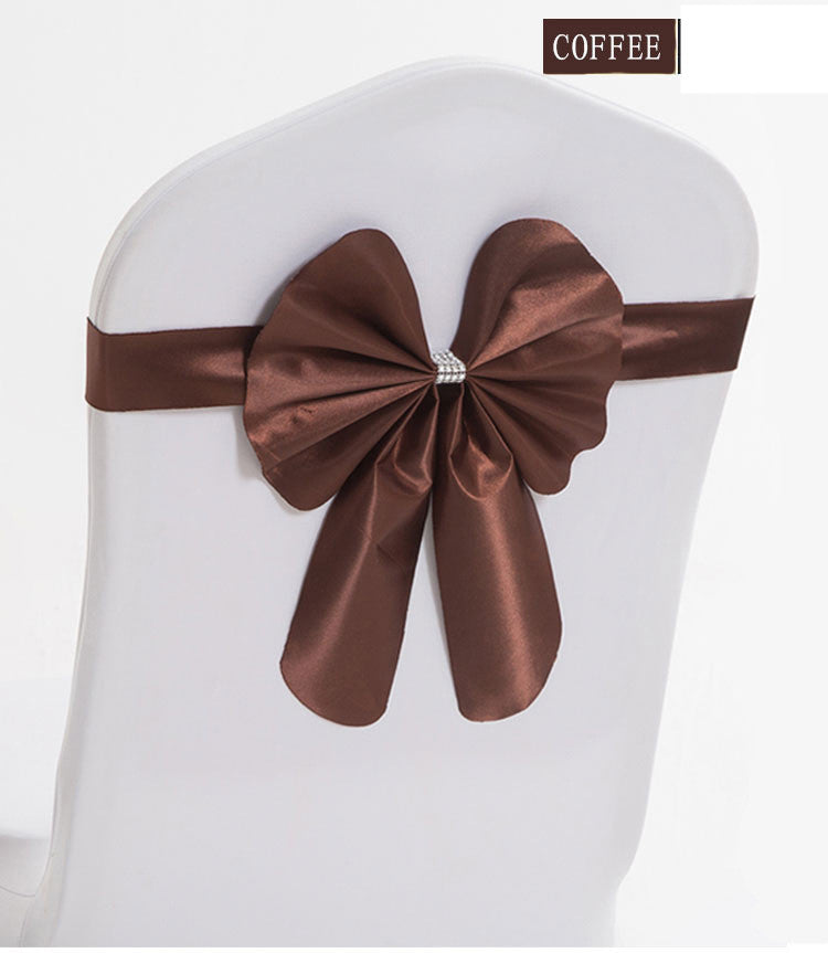 Hotel Wedding Elastic Chair Cover Bow