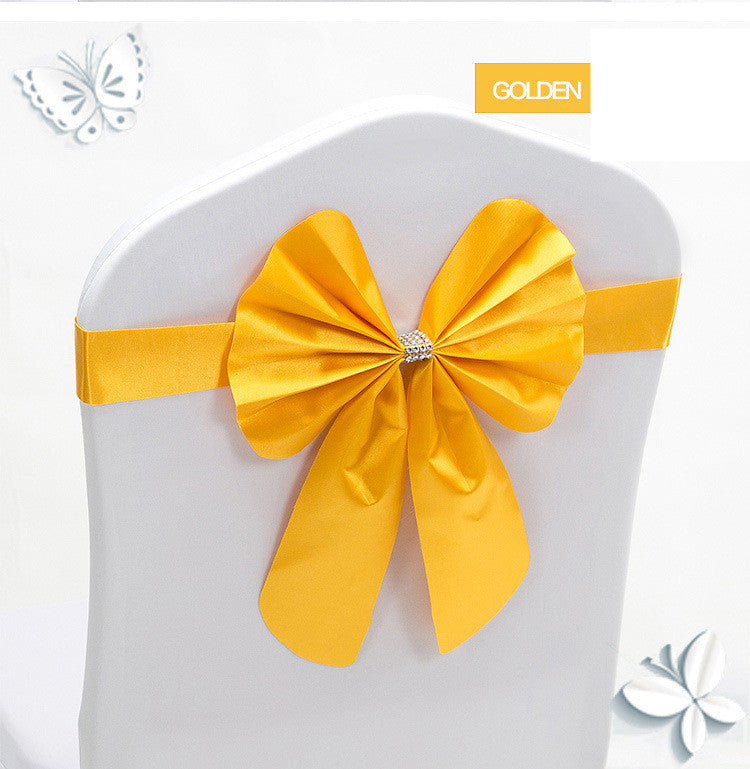 Hotel Wedding Elastic Chair Cover Bow