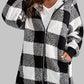 Plaid Zip-Up Hooded Jacket with Pockets
