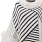 Striped Fringe Hem Poncho