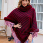 Striped Fringe Hem Poncho