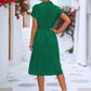 Cuffed Short Sleeve Belted Shirt Dress