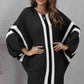 Ribbed Round Neck Long Sleeve Sweater Dress