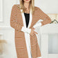 Striped Open Front Longline Cardigan