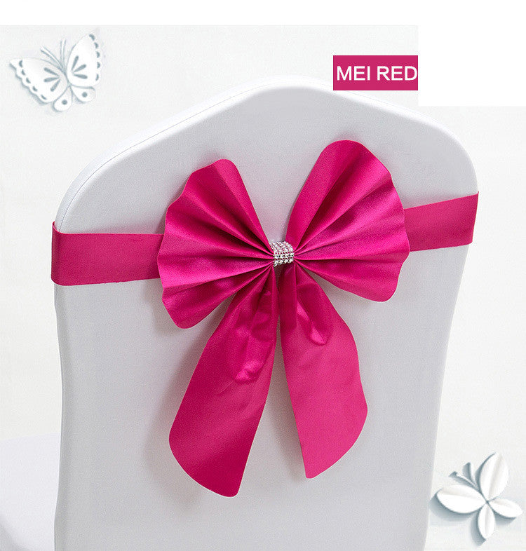 Hotel Wedding Elastic Chair Cover Bow