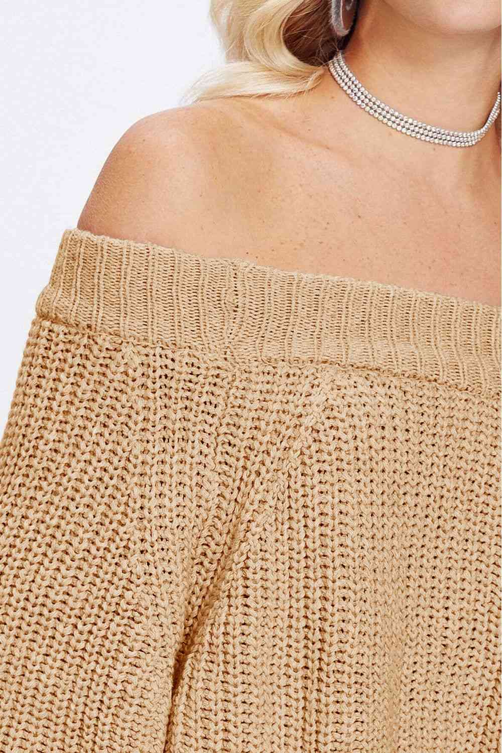 Off-Shoulder Long Sleeve Sweater